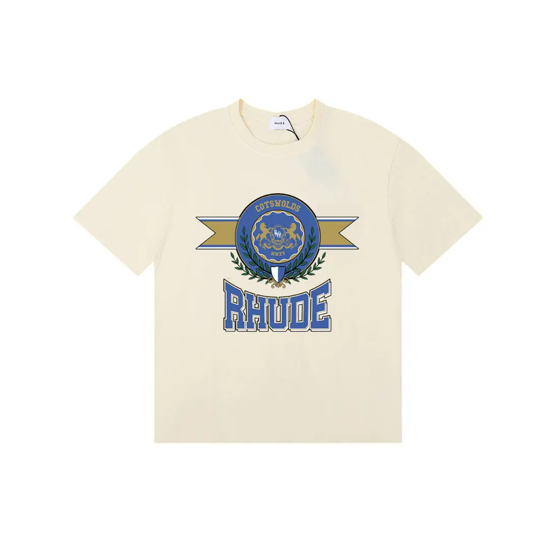 Deluxeside-2026-02-05T123141.207 Rhude Cotswold Crest T Shirt Off White Cotton - Image 1