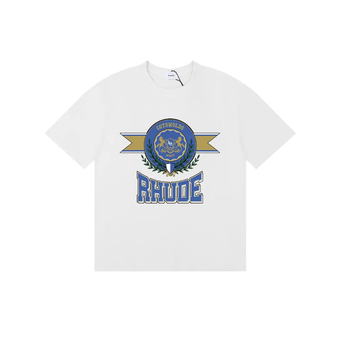 Deluxeside-2026-02-05T123310.441 Rhude Cotswold Crest T Shirt White Cotton - Image 1
