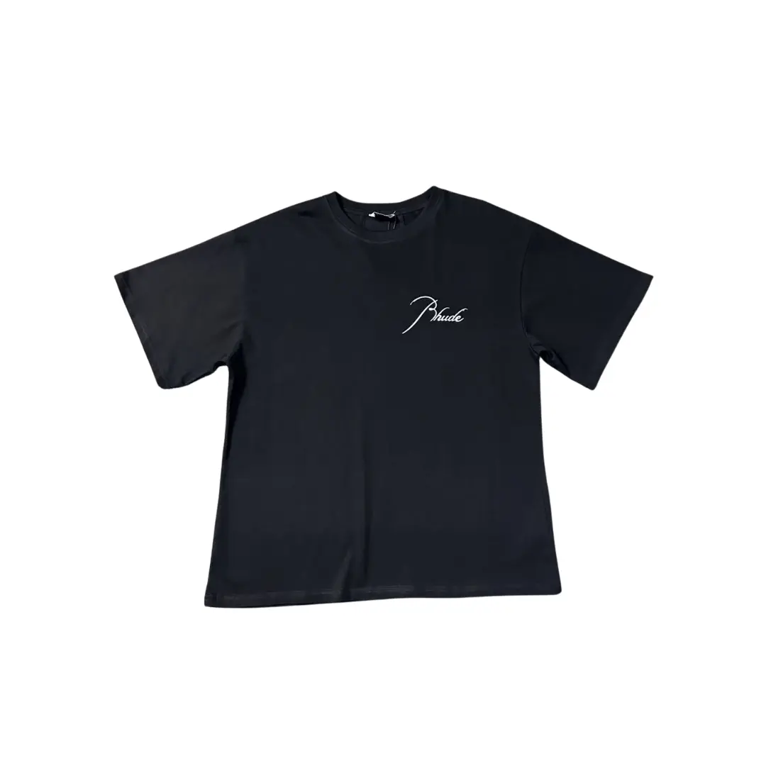 Deluxeside-2026-02-05T152733.251 Rhude T Shirt Black With Signature Logo Cotton Jersey - Image 1