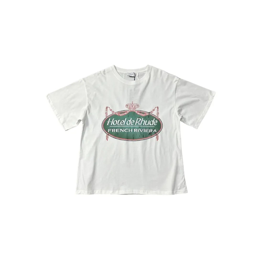 Deluxeside-2026-02-05T152943.532 Rhude T Shirt White With Monogram Cotton Jersey - Image 1