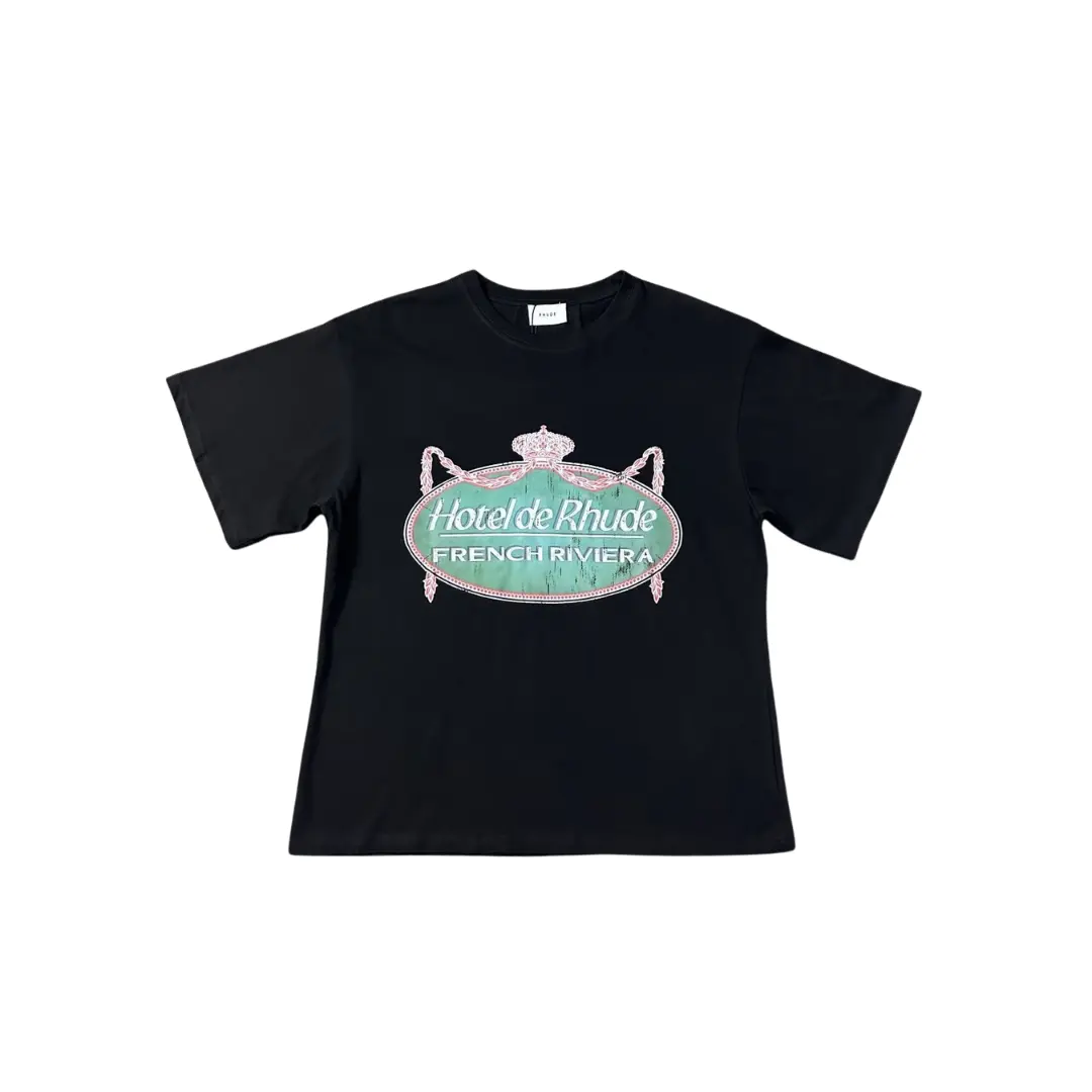 Deluxeside-2026-02-05T153134.276 Rhude T Shirt Black With Monogram Cotton Jersey - Image 1