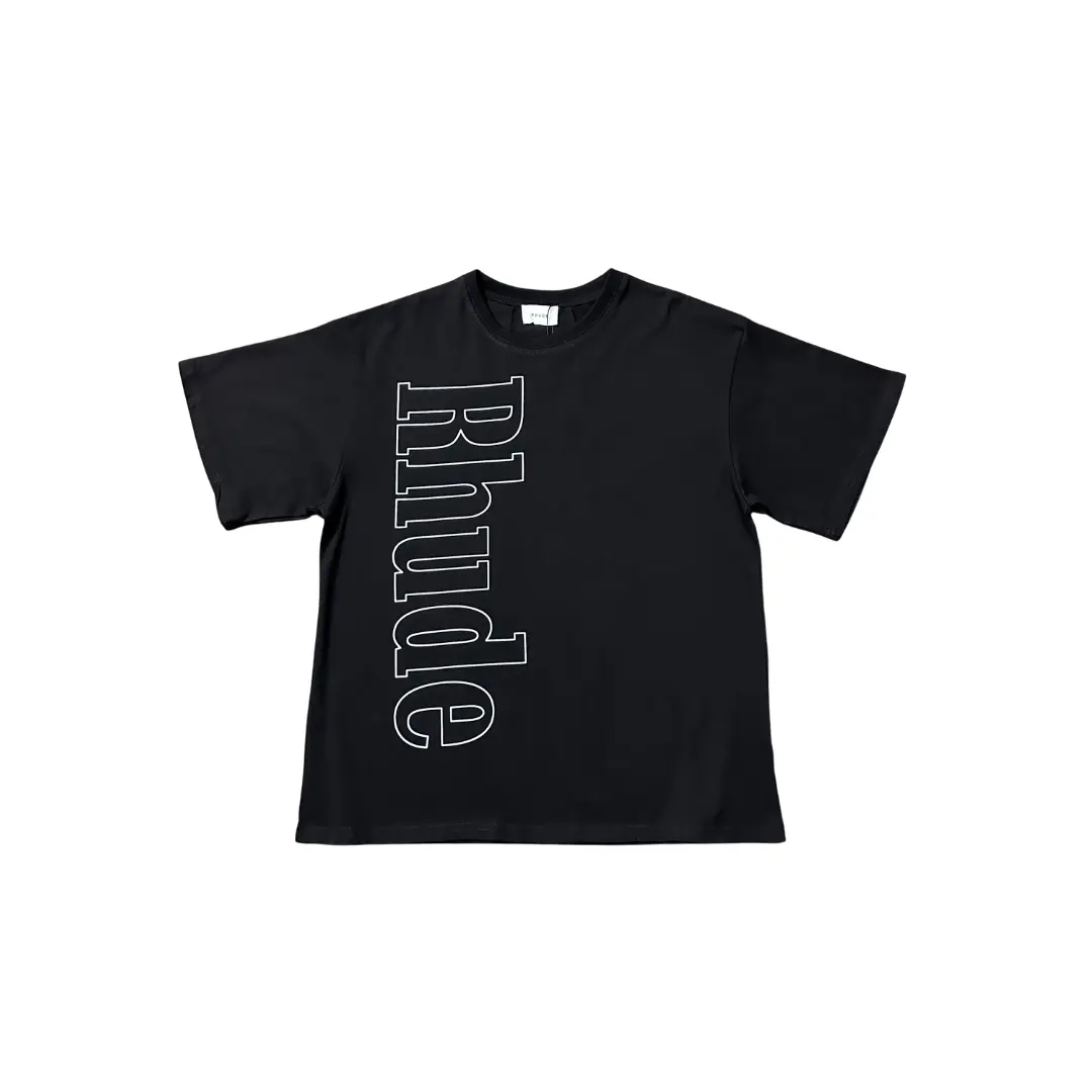 Deluxeside-2026-02-05T154929.247 Rhude T Shirt Black With Gray Logo Cotton Jersey - Image 1