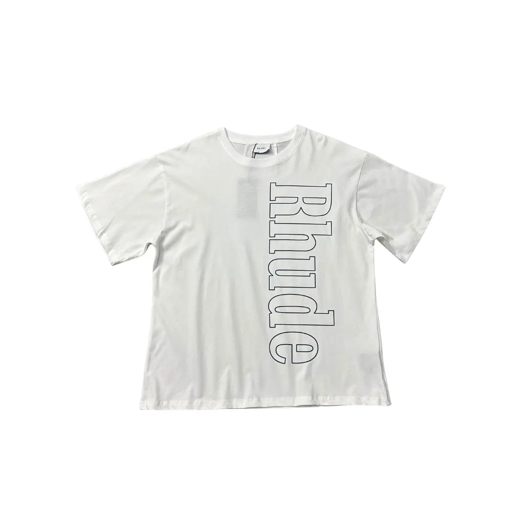 Deluxeside-2026-02-05T154954.544 Rhude T Shirt Light White With Logo Cotton Jersey - Image 1