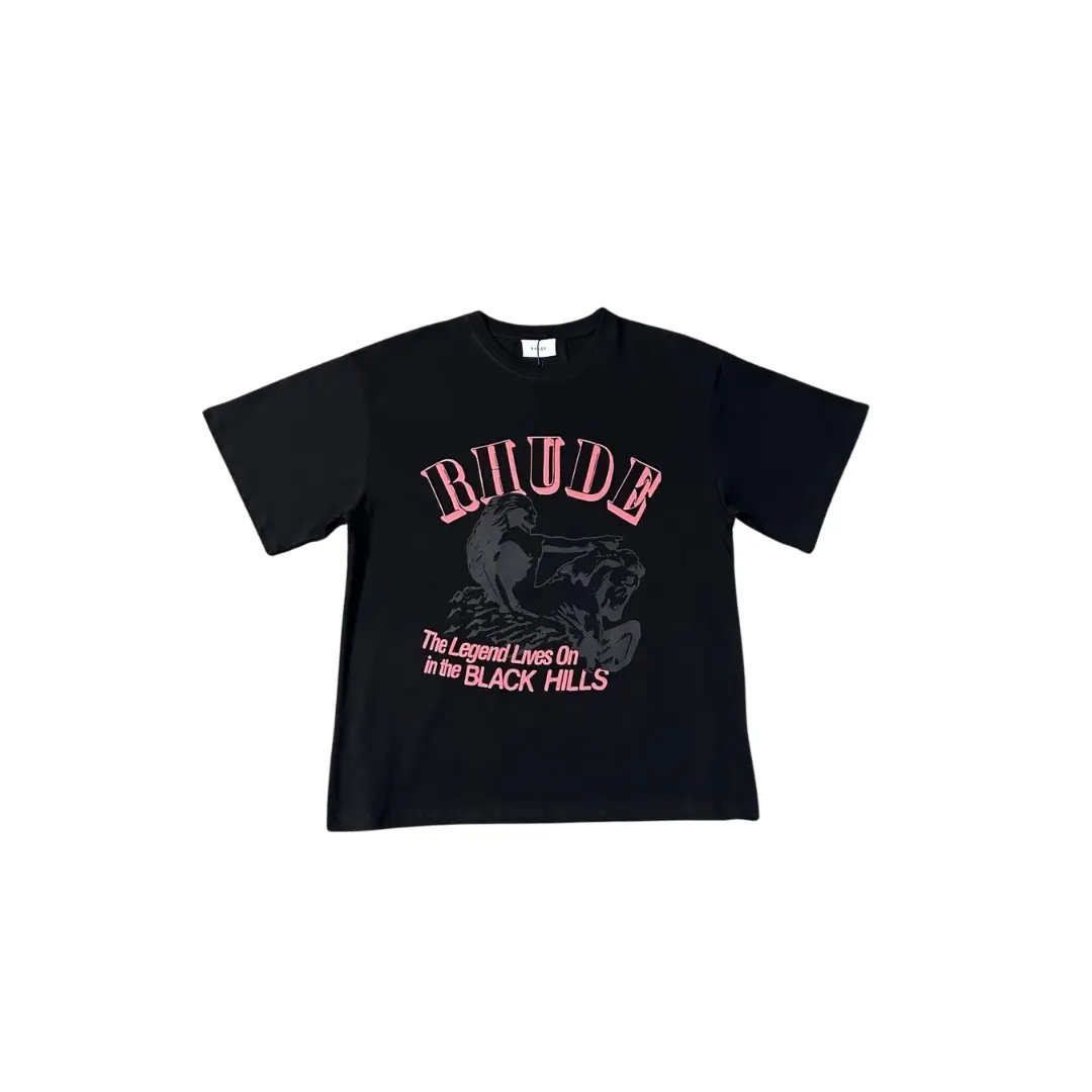 Deluxeside-2026-02-05T161745.757 Rhude T Shirt Black With Graphic Design Cotton Jersey - Image 1