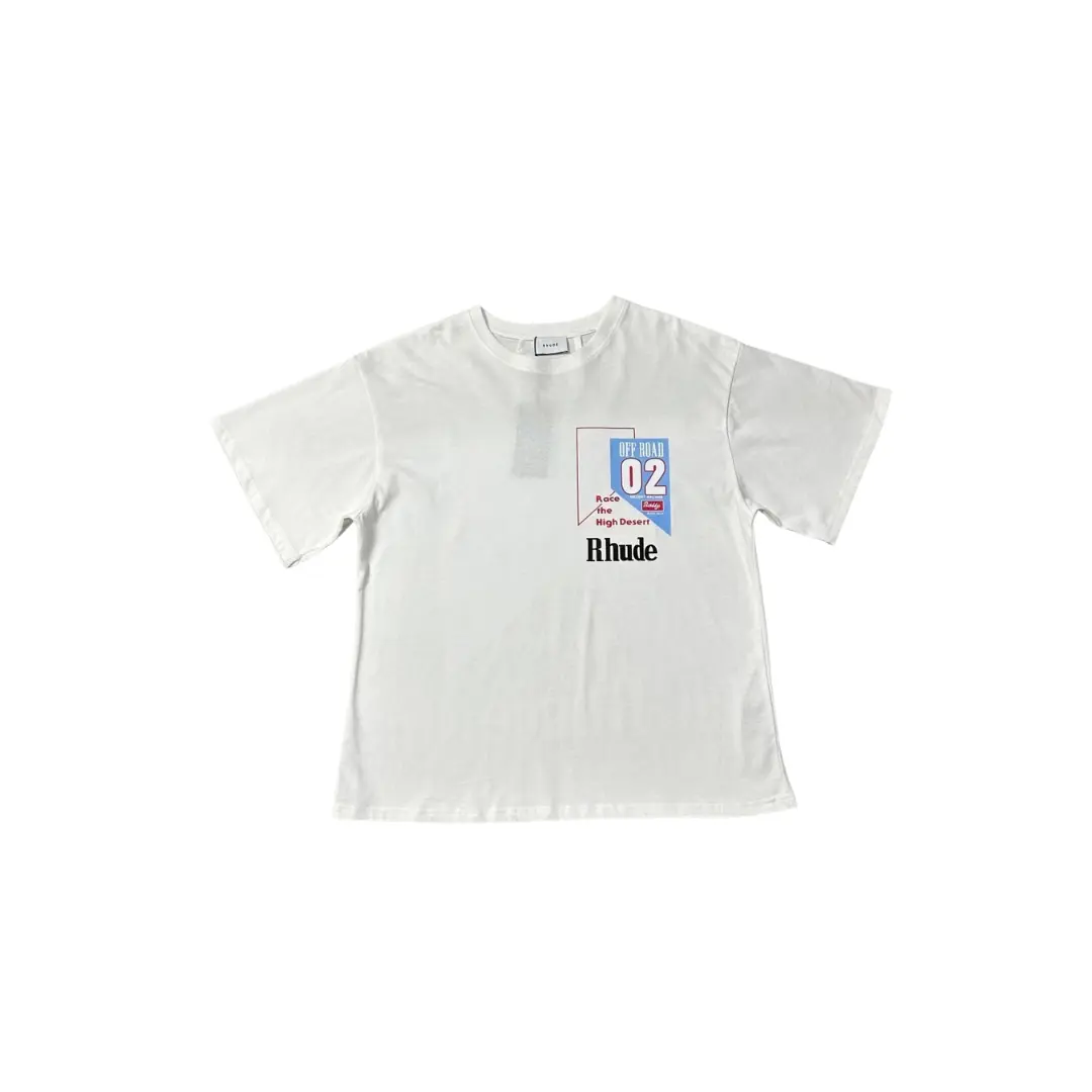 Deluxeside-2026-02-05T164750.275 Rhude T Shirt White Off Road 02 Cotton Jersey - Image 1