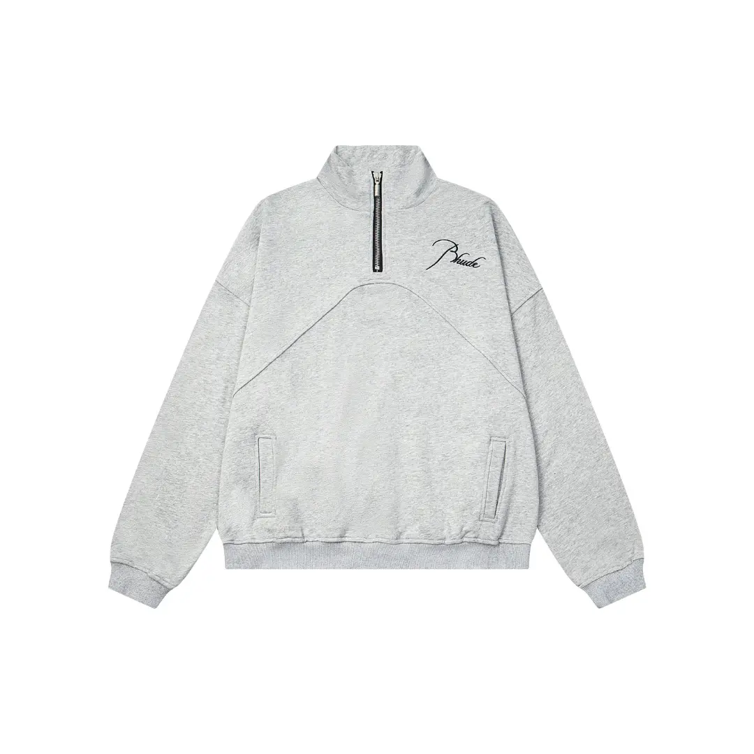 Deluxeside-2026-02-07T122959.167 Rhude Half Zipper Sweater White With Logo - Image 1