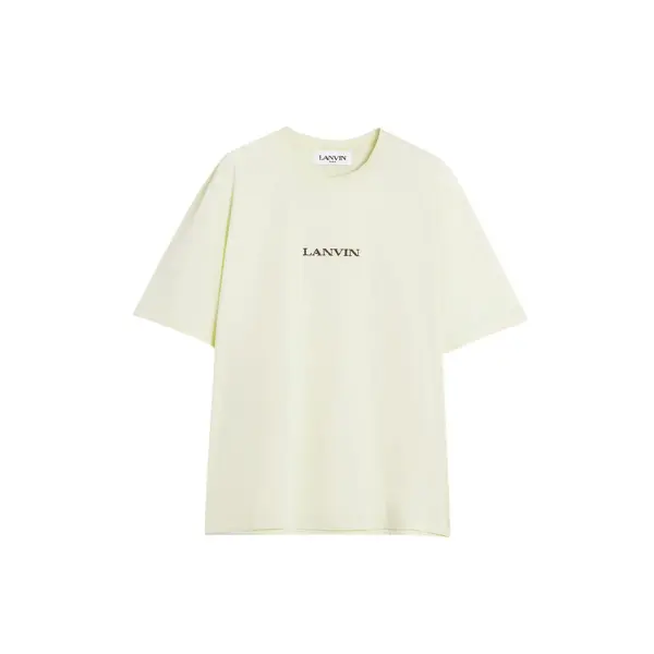 Deluxeside-36 Lanvin Classic Embroidered T-Shirt Cream - Image 1