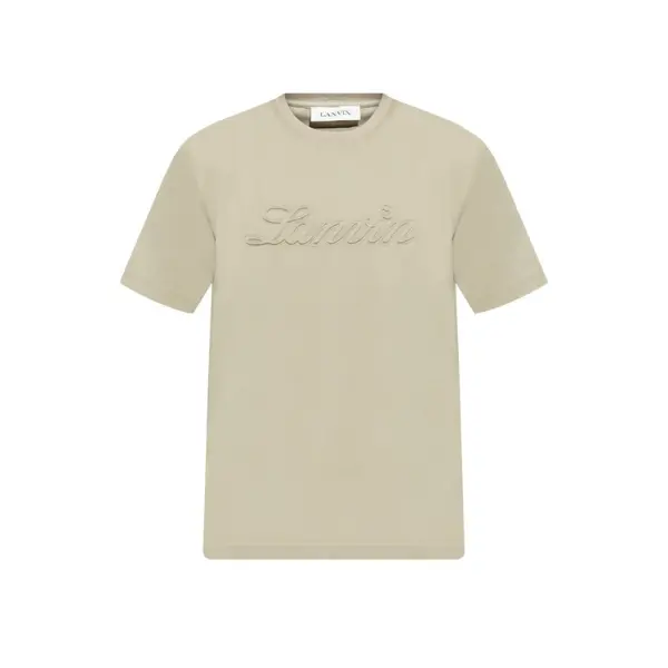 Deluxeside-40 Lanvin Logo-Embossed T-Shirt Light Green - Image 1