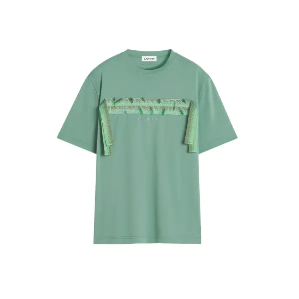 Deluxeside-42 Lanvin Curb Lace T-Shirt Green - Image 1