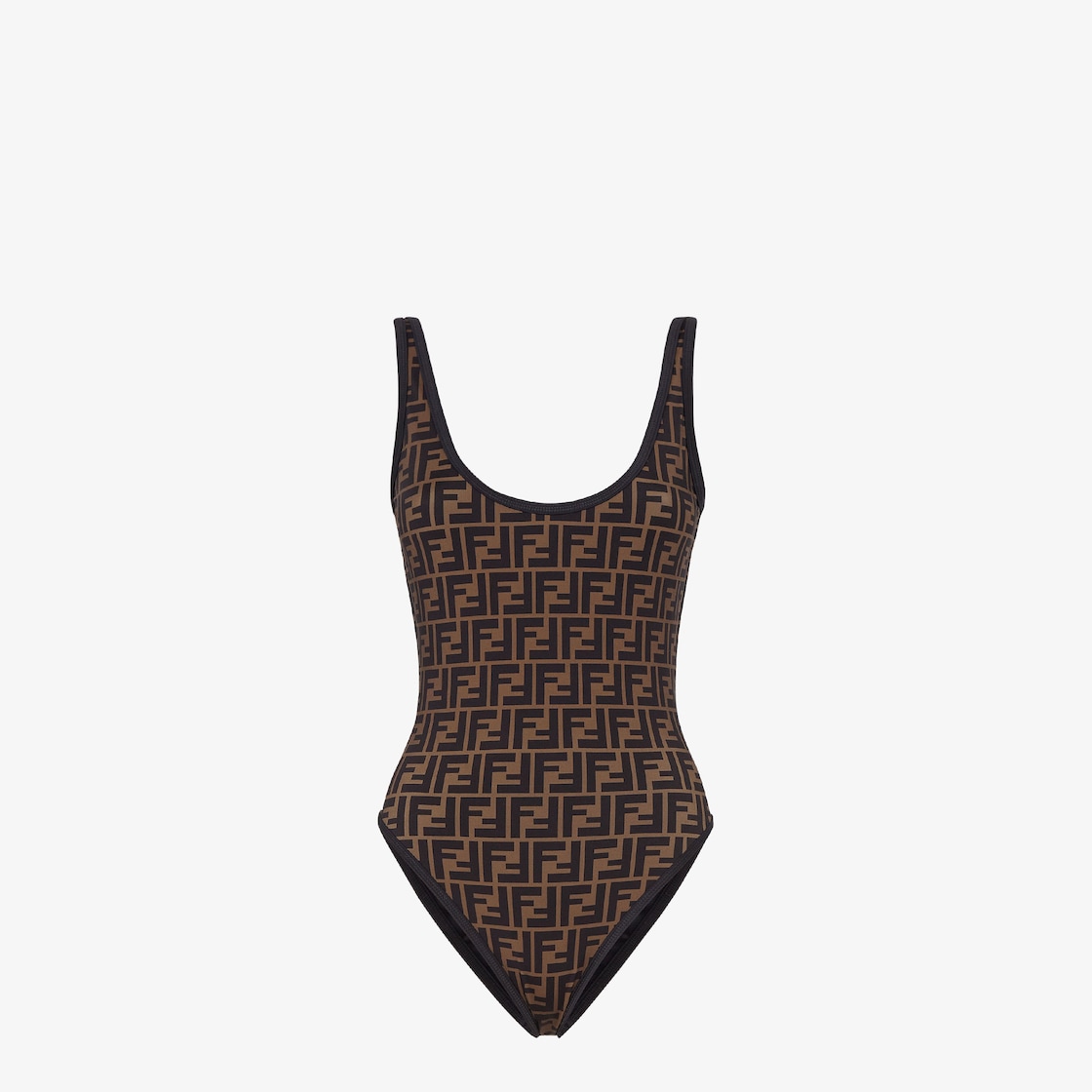 FXB922ADHBF0GME_01 Fendi Brown FF Motif Lycra® Reversible Swimsuit - Image 1