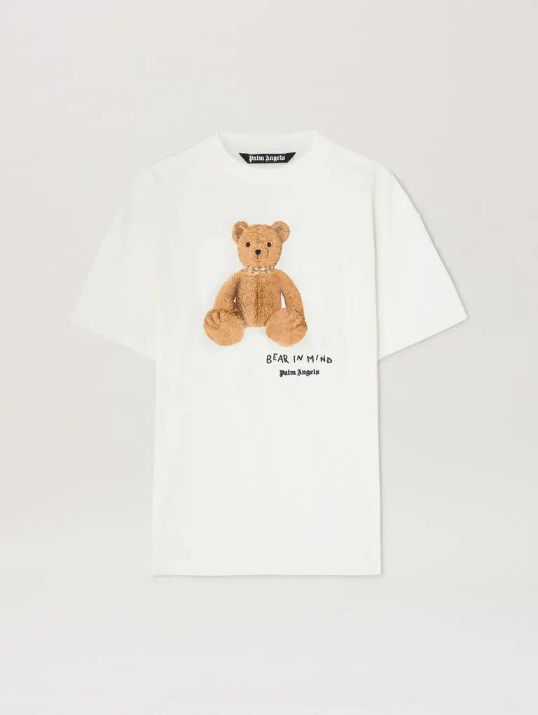 PMAA001S25JER005_0360_0 Palm Angels Bear In Mind T-Shirt White - Image 1