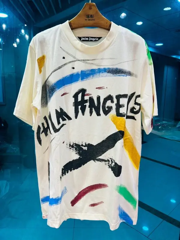 TSHP2079-1-600x800-1 Palm Angels Spray Paint Logo T-shirt Multicolor - Image 1
