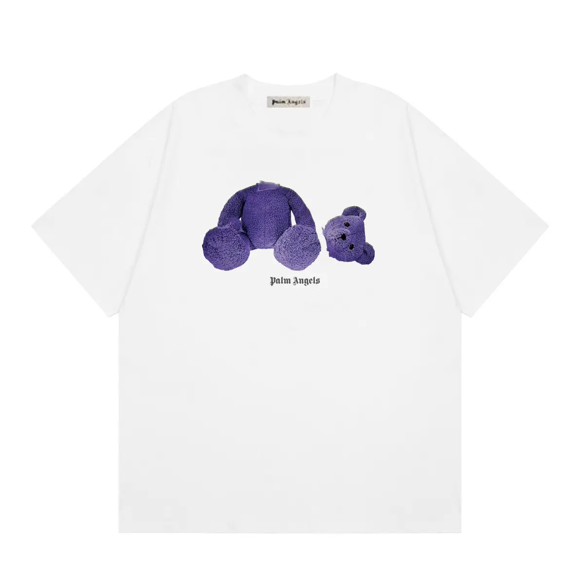 ca9a9e9f Palm Angels Violet Spray Broken Bear T Shirt White - Image 1