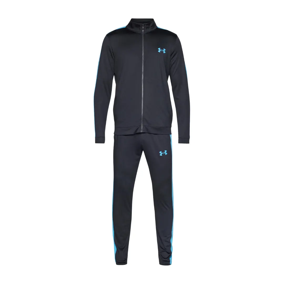 dd-43 Under Armour RIVAL KNIT Tracksuit Black/Ether Blue - Image 1