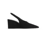 Alaïa Clogs Wedge Slingbacks Patent Calfskin Full Black
