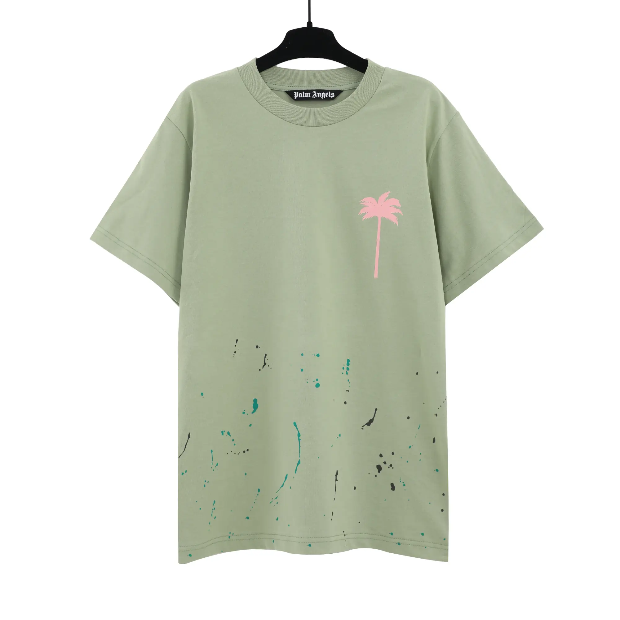 e4017760 Palm Angels Paint Splatter Logo-Print T-shirt - Image 1