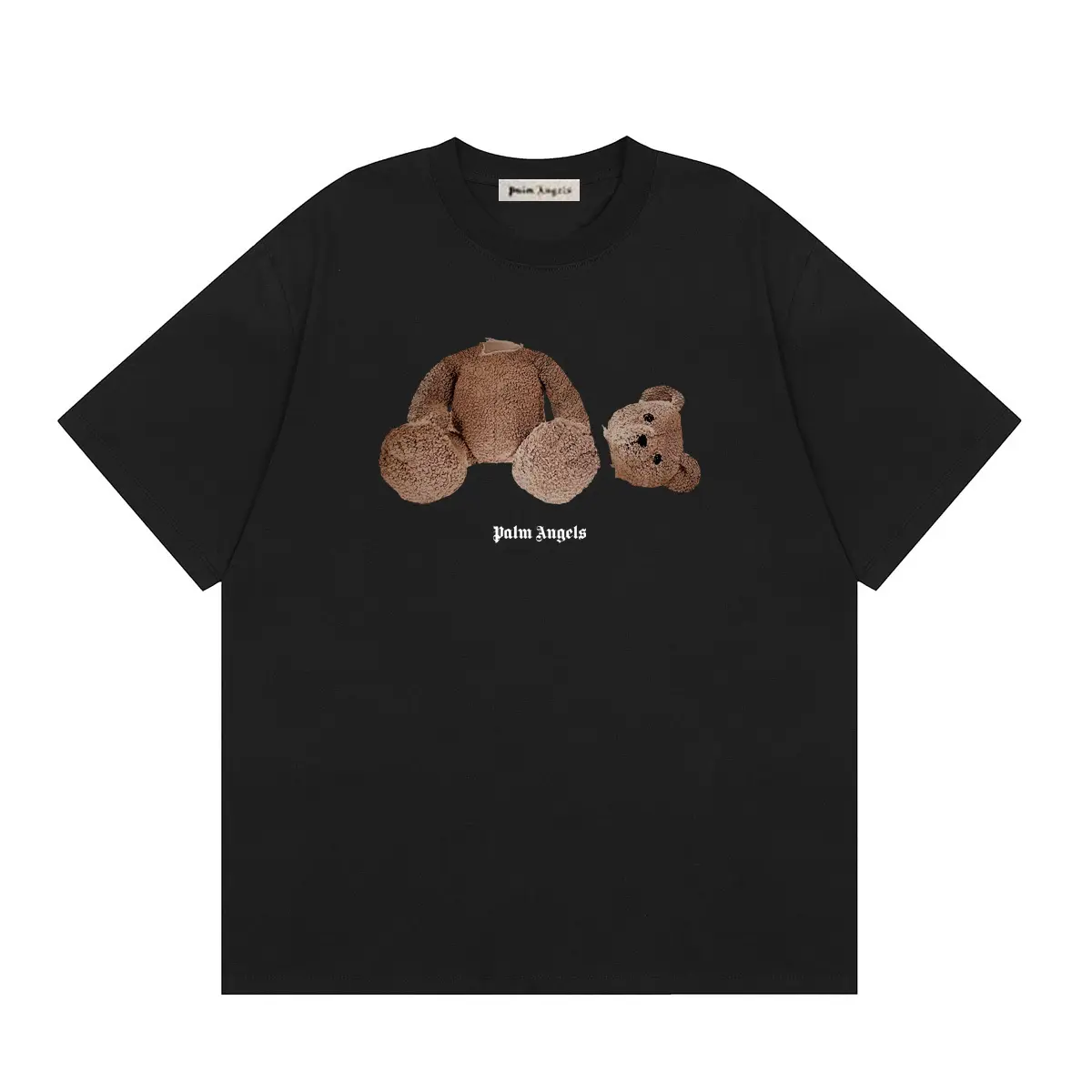 ed0dfbeb Palm Angels Brown Spray Broken Bear T Shirt Black - Image 1