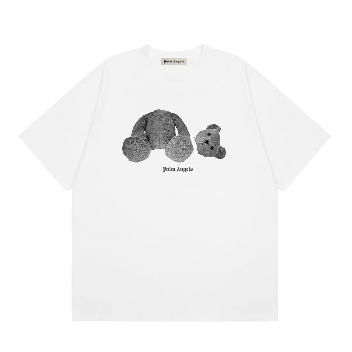 ef743db5 Palm Angels Gray Spray Broken Bear T Shirt White - Image 1