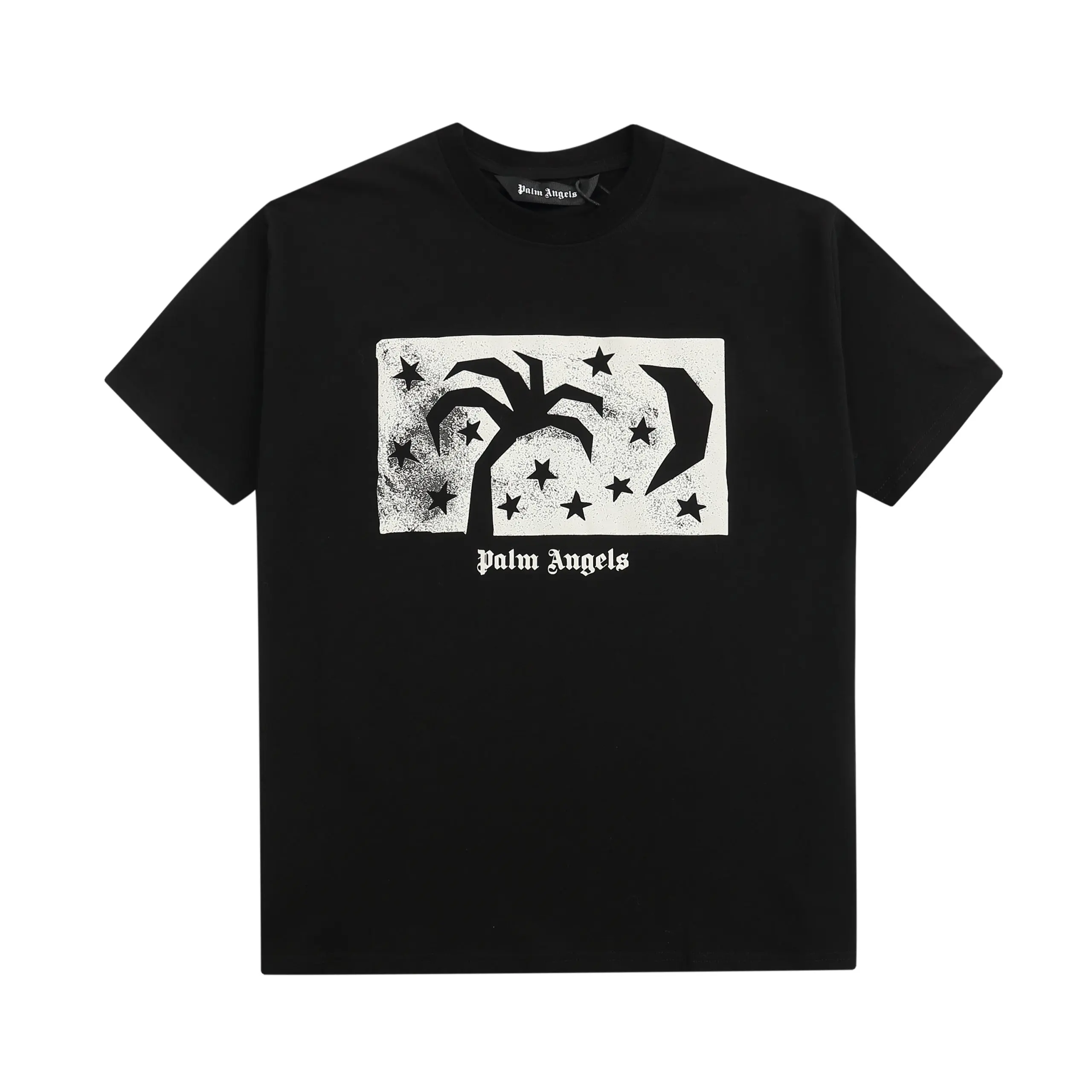 fa2e9d28-scaled Palm Angels Graphic Print Crew Neck T-Shirt Black - Image 1