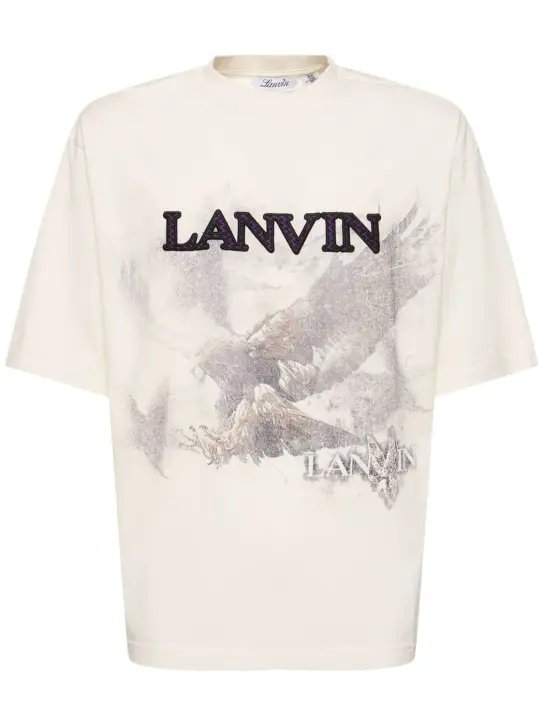 fcb0d081-04f5-4177-a401-d5a07cbdb0e720240404145915 Lanvin Printed Short Sleeve T-shirt White - Image 1