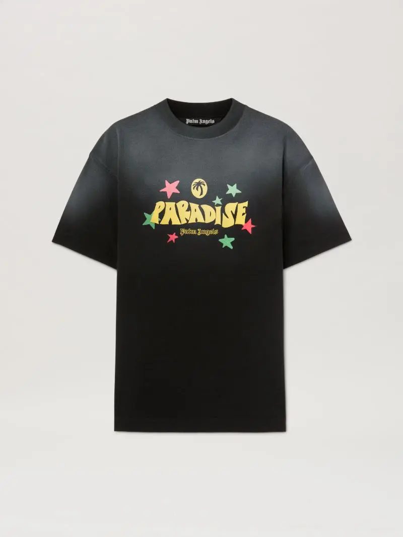 palm-angels-paradise-t_25368966_56270962_800 Palm Angels Paradise Print T-Shirt 1018 BLACK - Image 1