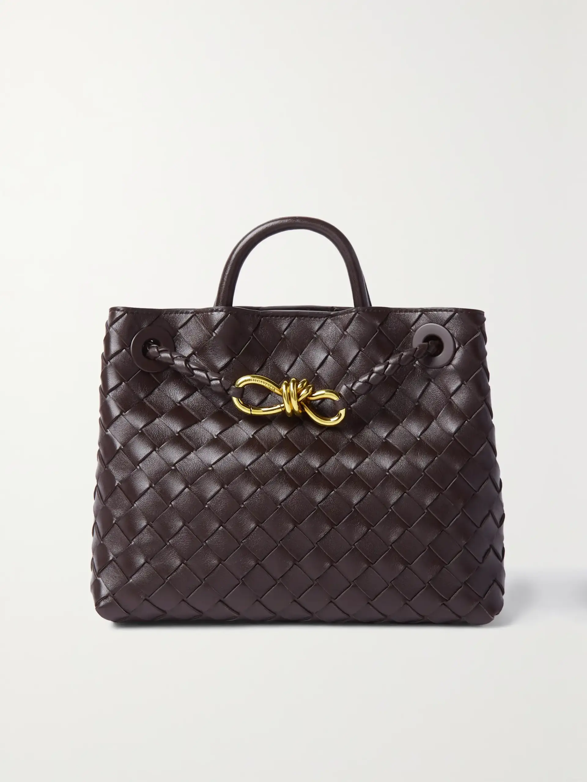 w2000_q60 Bottega Veneta Dark Brown Small Andiamo Bag - Image 1