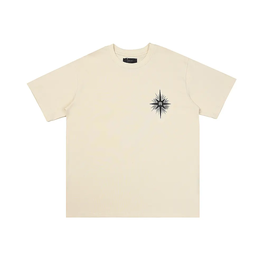 059bdc73 Amiri Cream T Shirt Star Logo Print - Image 1