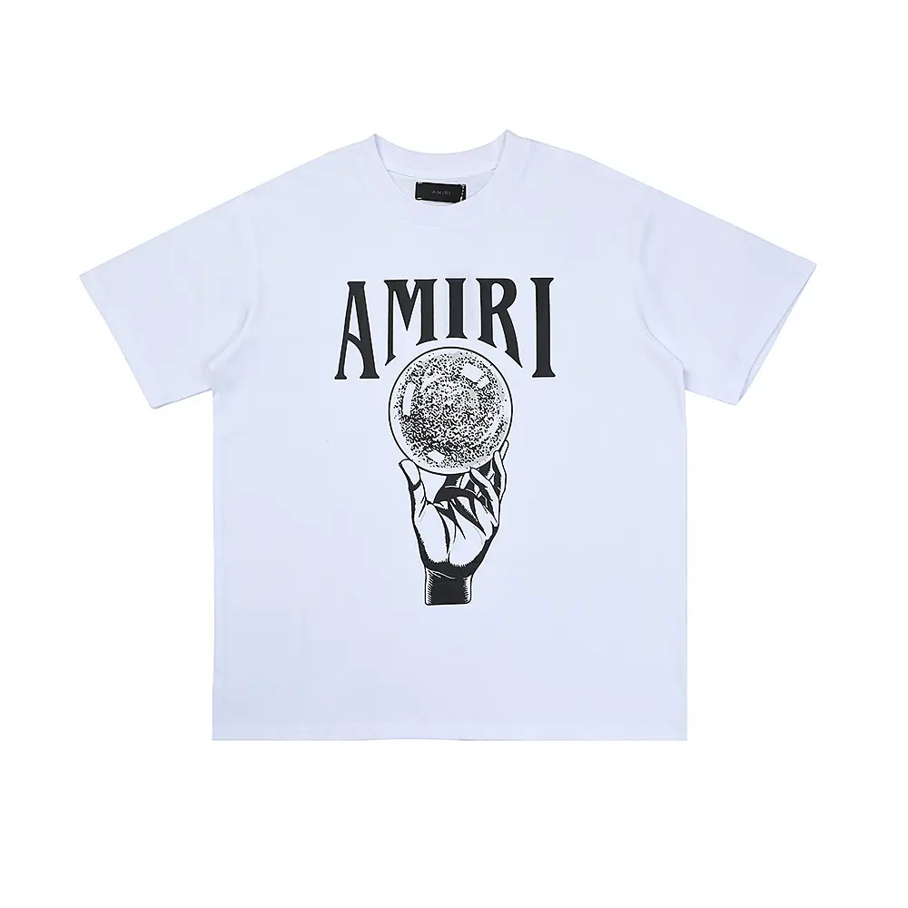 0e61456a Amiri White T Shirt Ball Monogram On Hand Design - Image 1