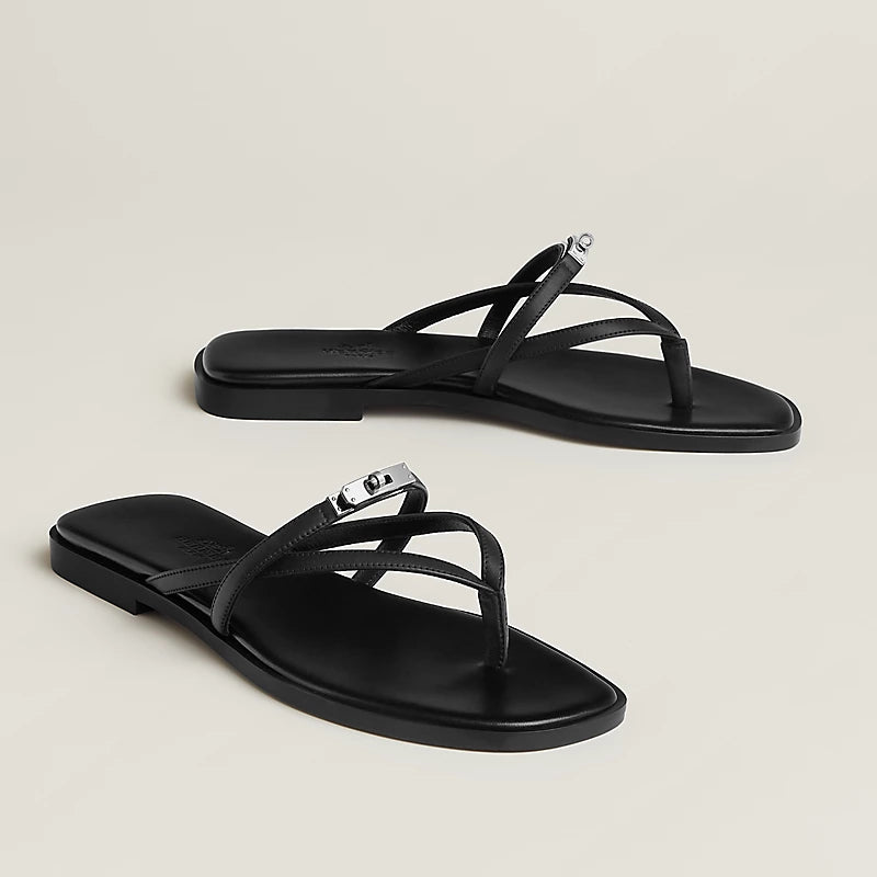 1 (6) Hermès Miss Black Sandals - Image 1