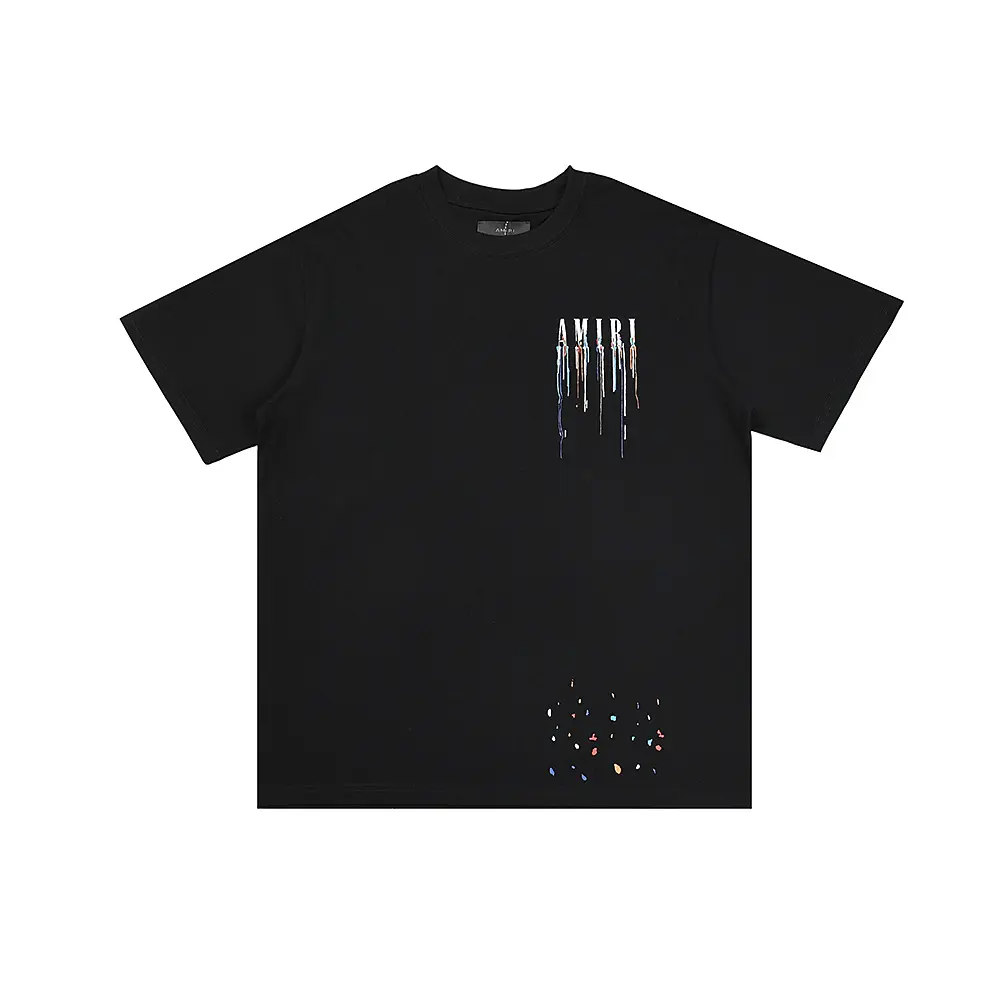 1ef436f3 Amiri Terry Cloth Paint Dripping T Shirt Black - Image 1