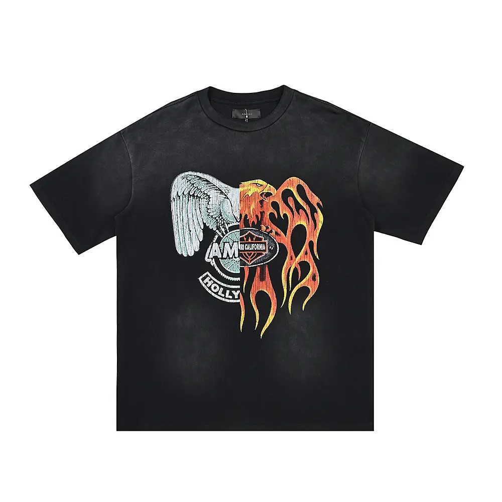 2a5425c4 Amiri Black T Shirt 2 Side Royal Eagle Logo - Image 1