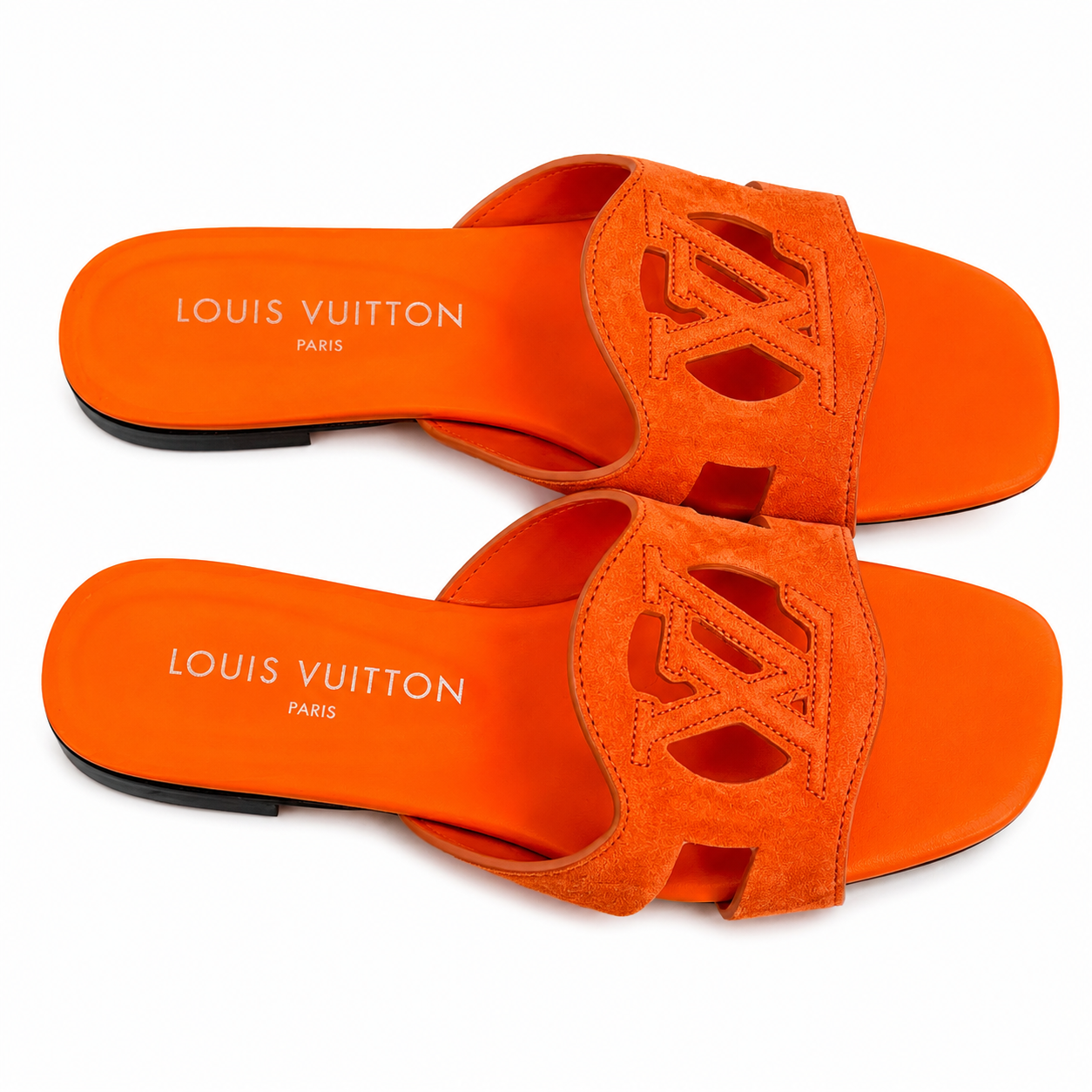 43714fc4-f711-424c-aa0d-edbcd3b7dec2 LV Isola Flat Mule Orange - Image 1