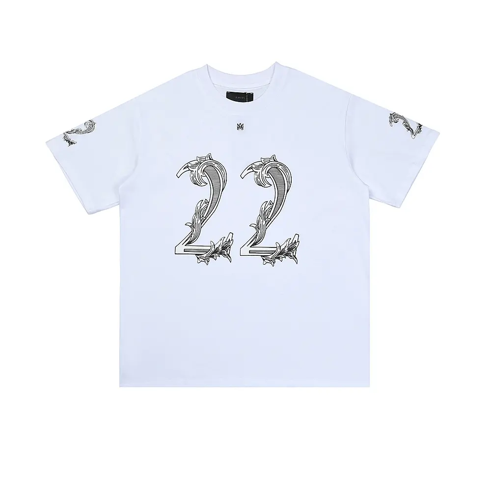 57ff1da8 Amiri White T Shirt 22 Monogram - Image 1