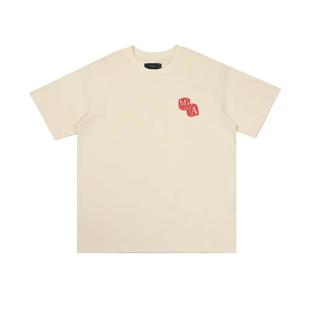 6a85d61e Amiri Cream T Shirt Dice Logo Print - Image 1