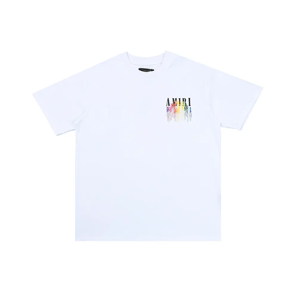 7c126108 Amiri White T Shirt Multi Color Dripping Effect Logo - Image 1