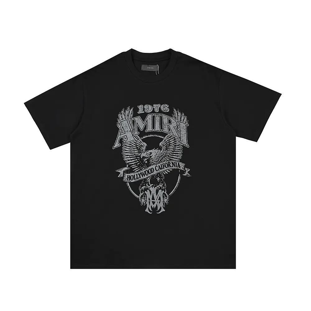 a30d47be Amiri Black T Shirt Royal Eagle Logo - Image 1