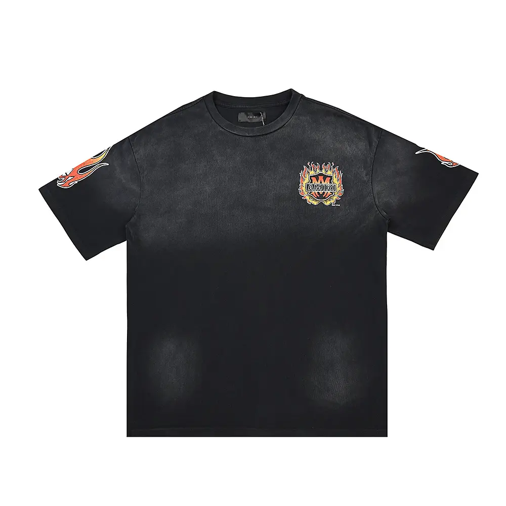 a701f942 Amiri MA Flames Oversized T Shirt Faded Black - Image 1