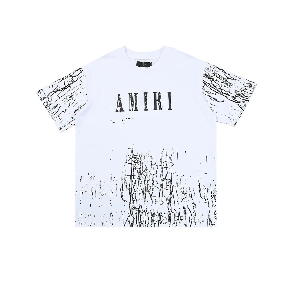b2689496 AMIRI Cracked Print Logo T Shirt White - Image 1