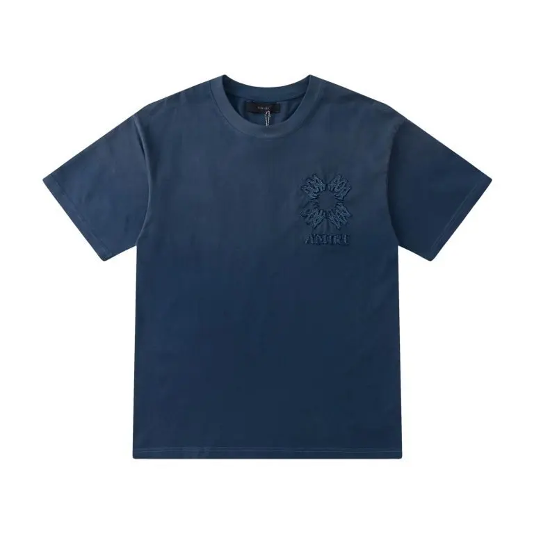 c18b3a4d Amiri Navy Blue T Shirt With Logo Embroidery - Image 1