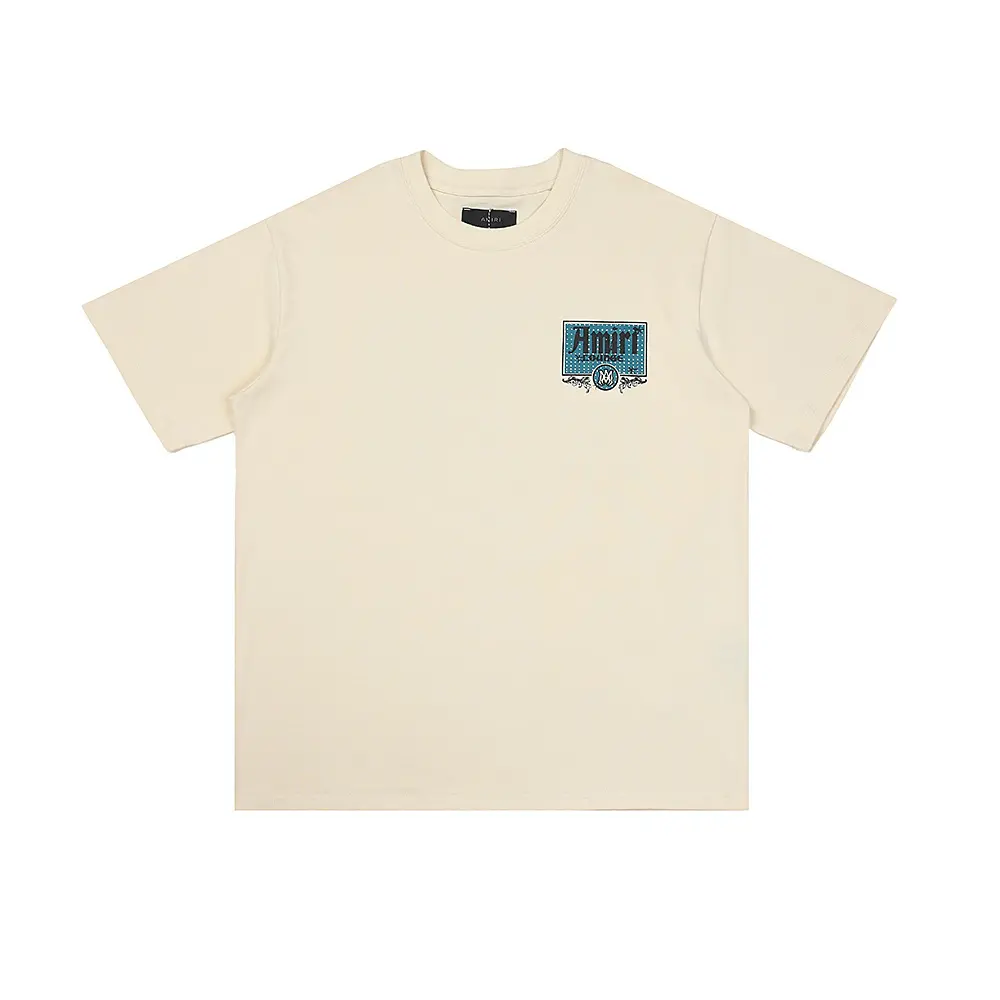 c28f057f Amiri Cream T Shirt Tiny Text Logo - Image 1