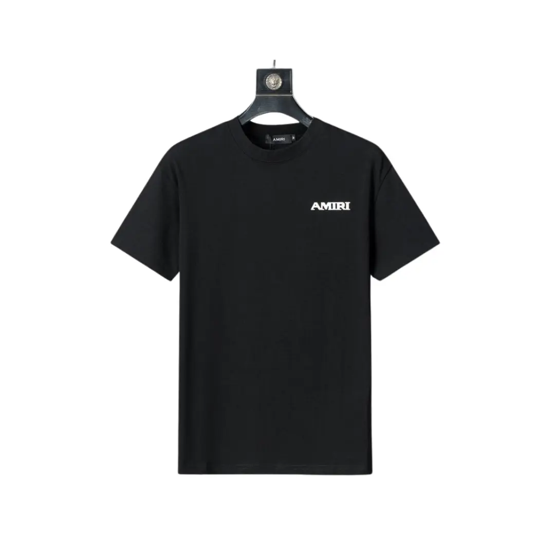 dd-68-15 Amiri Bones Stacked Logo T Shirt Black - Image 1