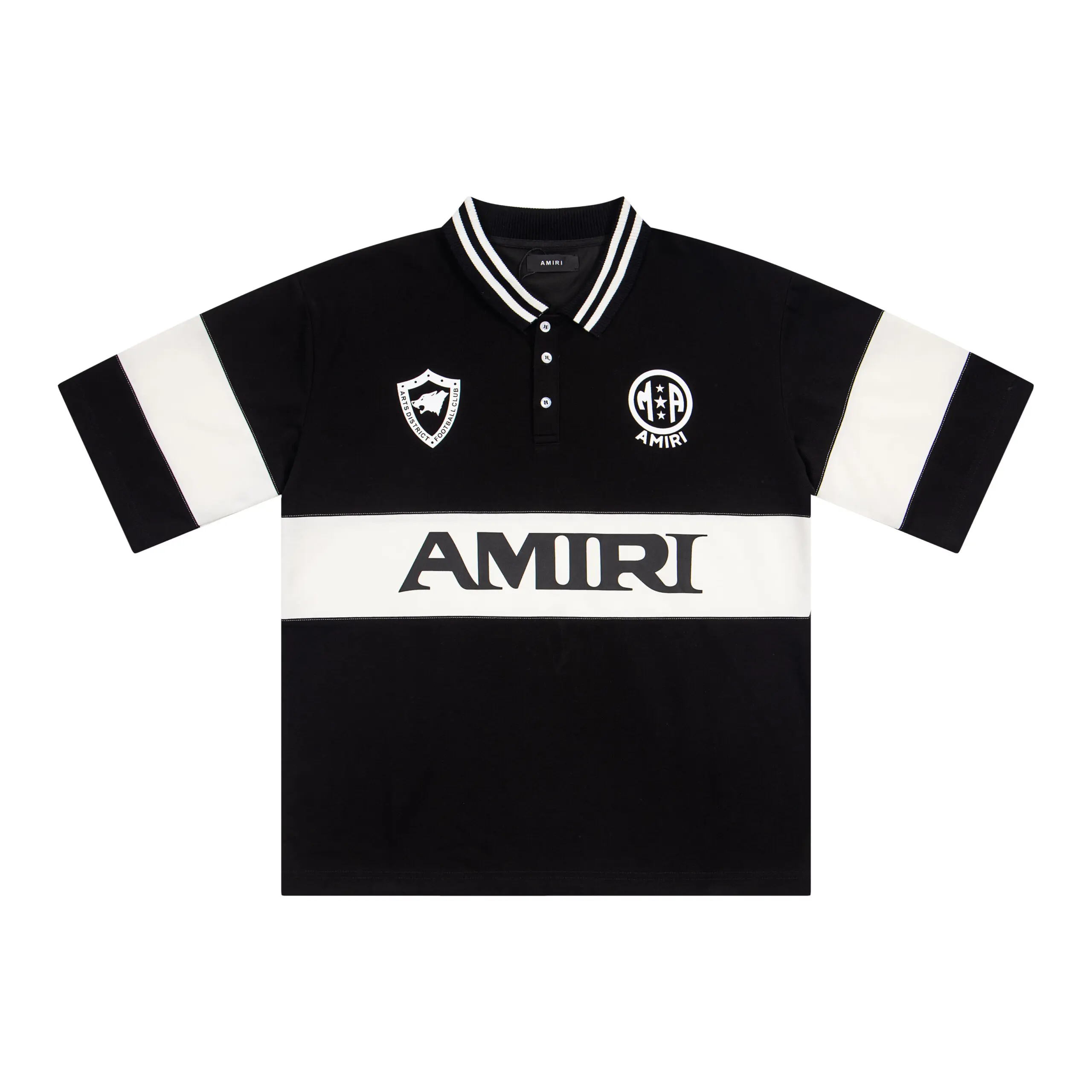 fec70bd2-scaled Amiri Sport Oversized Polo T Shirt Black - Image 1